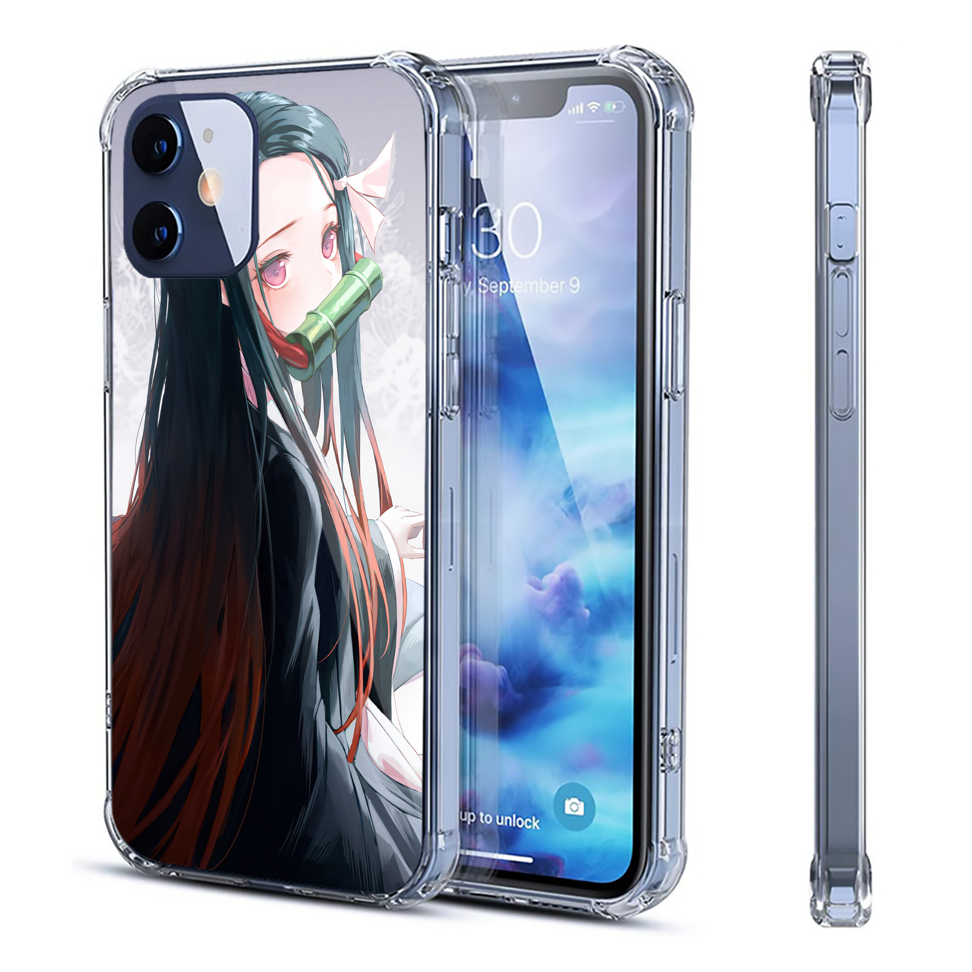 （画像用） 鬼滅の刃（きめつのやいば）竈門 禰󠄀豆子／かまど ねずこ Kamado Nezuko 【iPhone 12シリーズ対応】透明スマホケース（クリアソフトケース）
